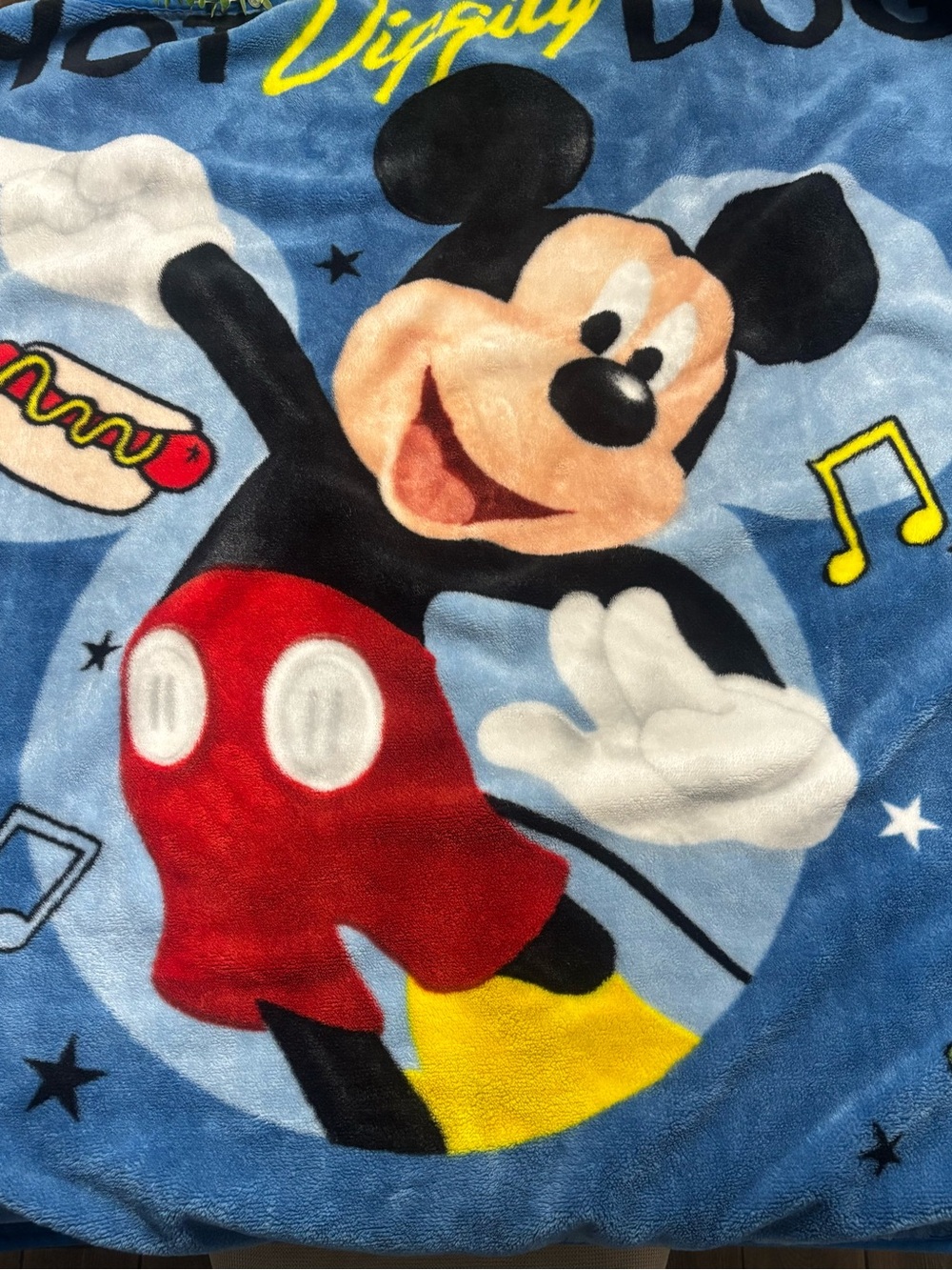 S.L. Fashions Disney Mickey Mouse Blue Red Yellow Plush Throw Blanket